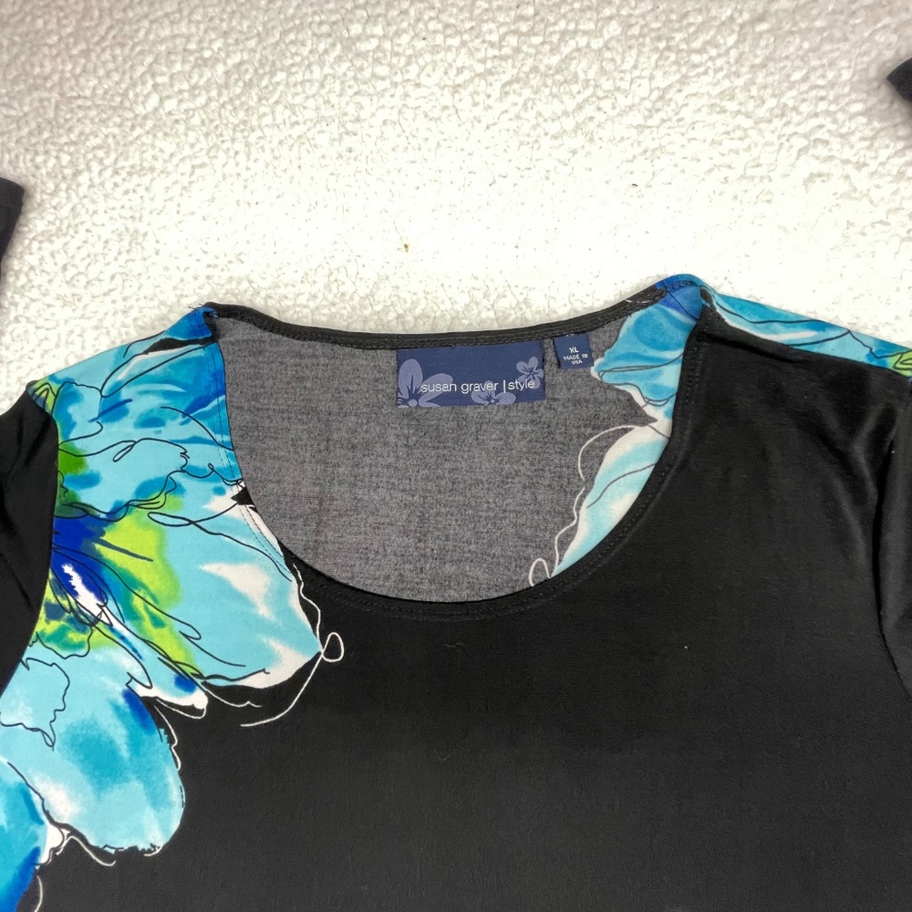 Susan Graver XL floral print top - Picture 2 of 12